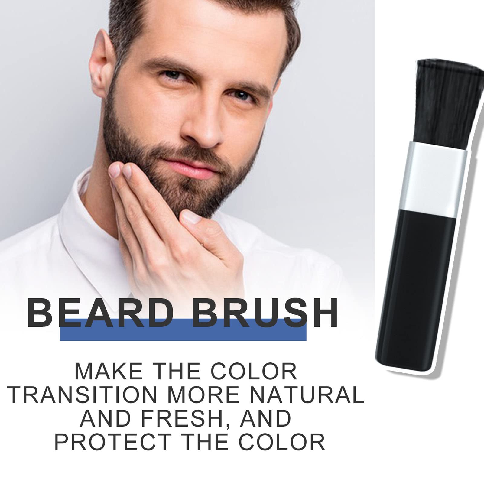 Matita per Barba Filler per Uomo Penna per Barba Impermeabile e Spazzola per Barba Copertura a Lunga Durata Finitura Naturale, Forma di Riparazione dei Baffi Maschili ()