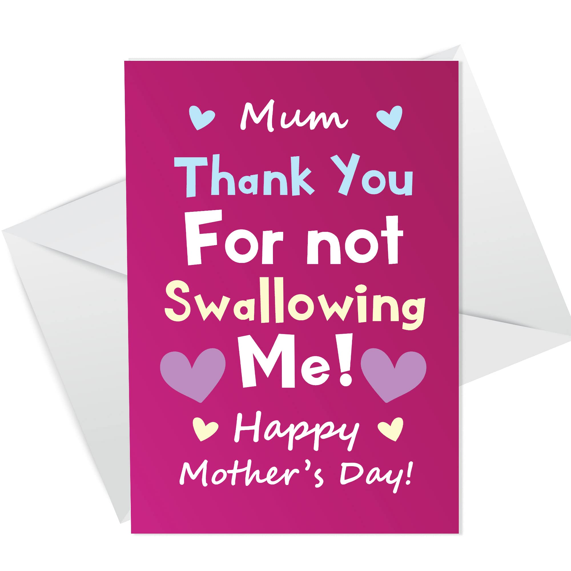 Funny Joke Mothers Day Card From Daughter Son Humorous Rude Card For Mum