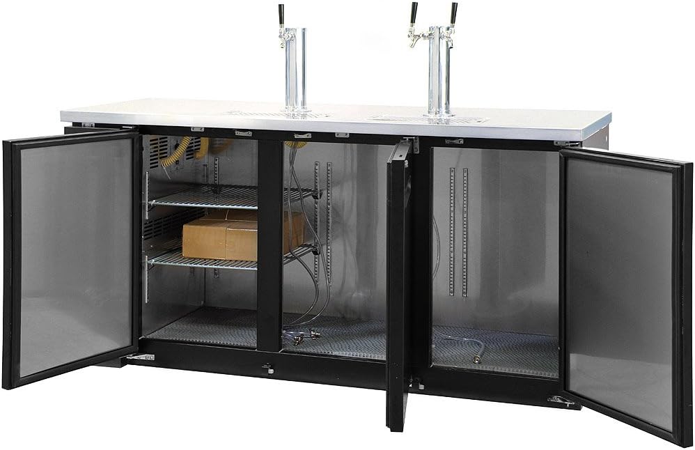 Kegco Kegerator Commercial Three Keg Beer Cooler Refrigerator - Three Faucet