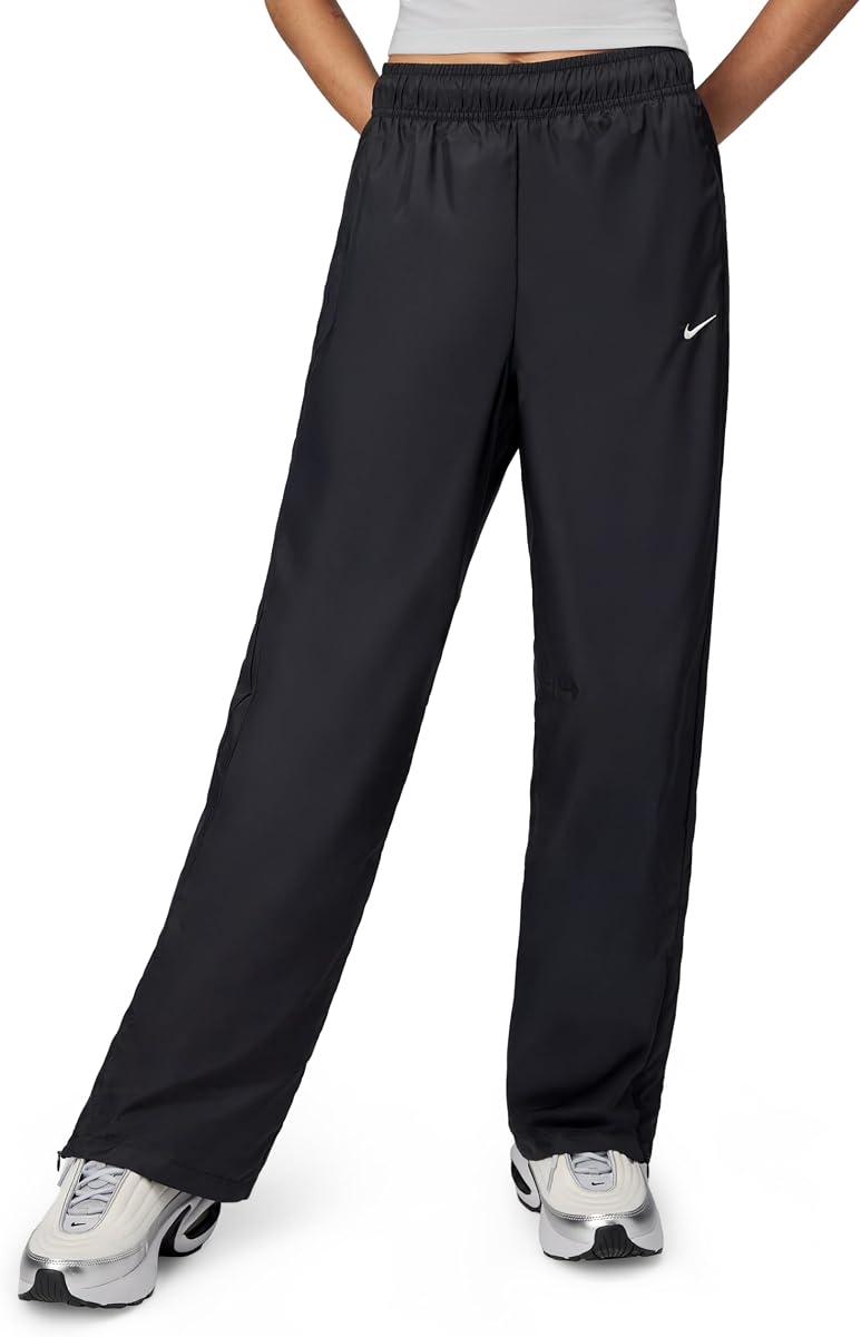 Pantalones Nike Sportswear Classic de talle medio y dobladillo abierto para mujer