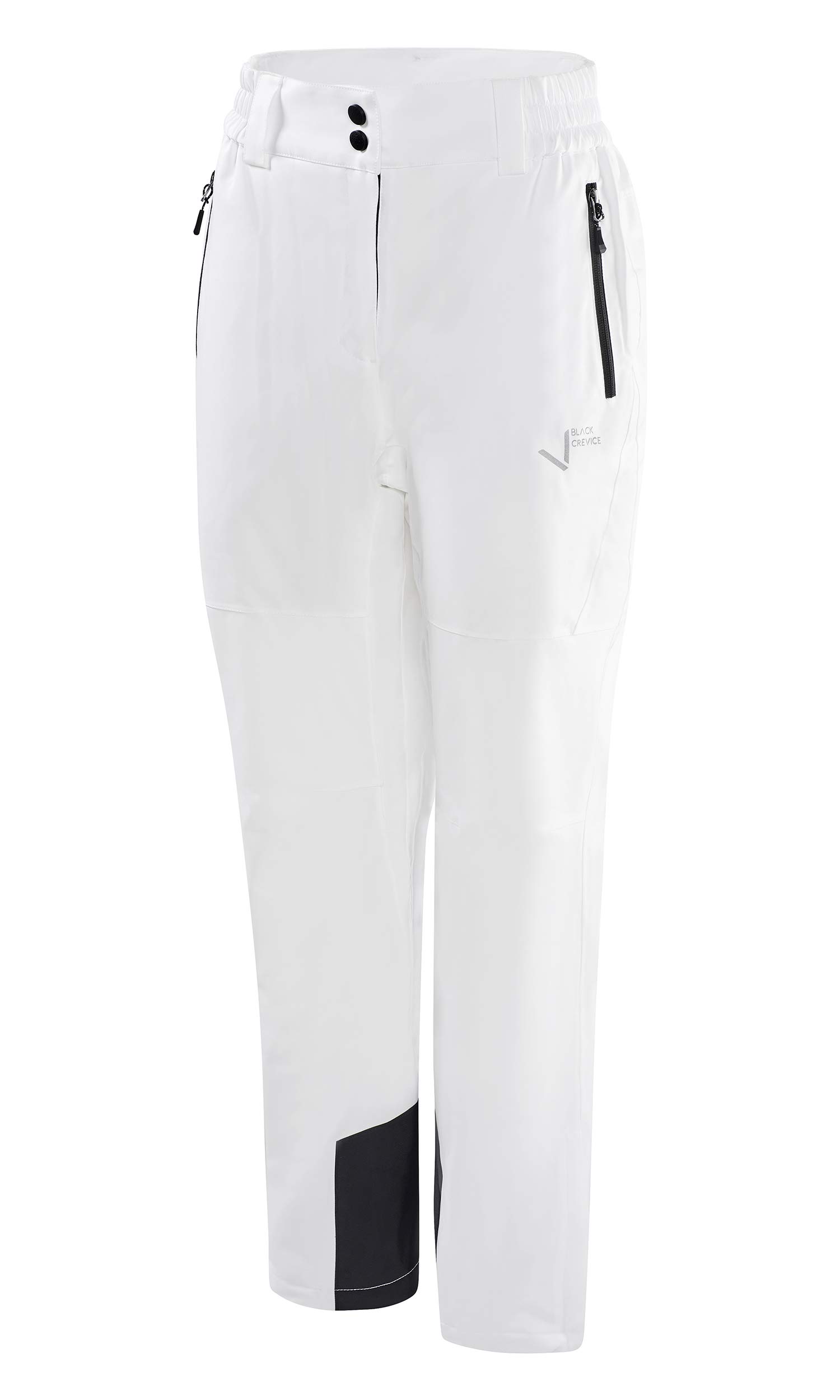 Black Crevice Women's Ski Trousers White I Women's Ski Trousers Size 46 I Heat Insulating Women's Hiking Trousers I Breathable Women's Snowboard Trousers I Wind & Waterproof Women's Snow Trousers