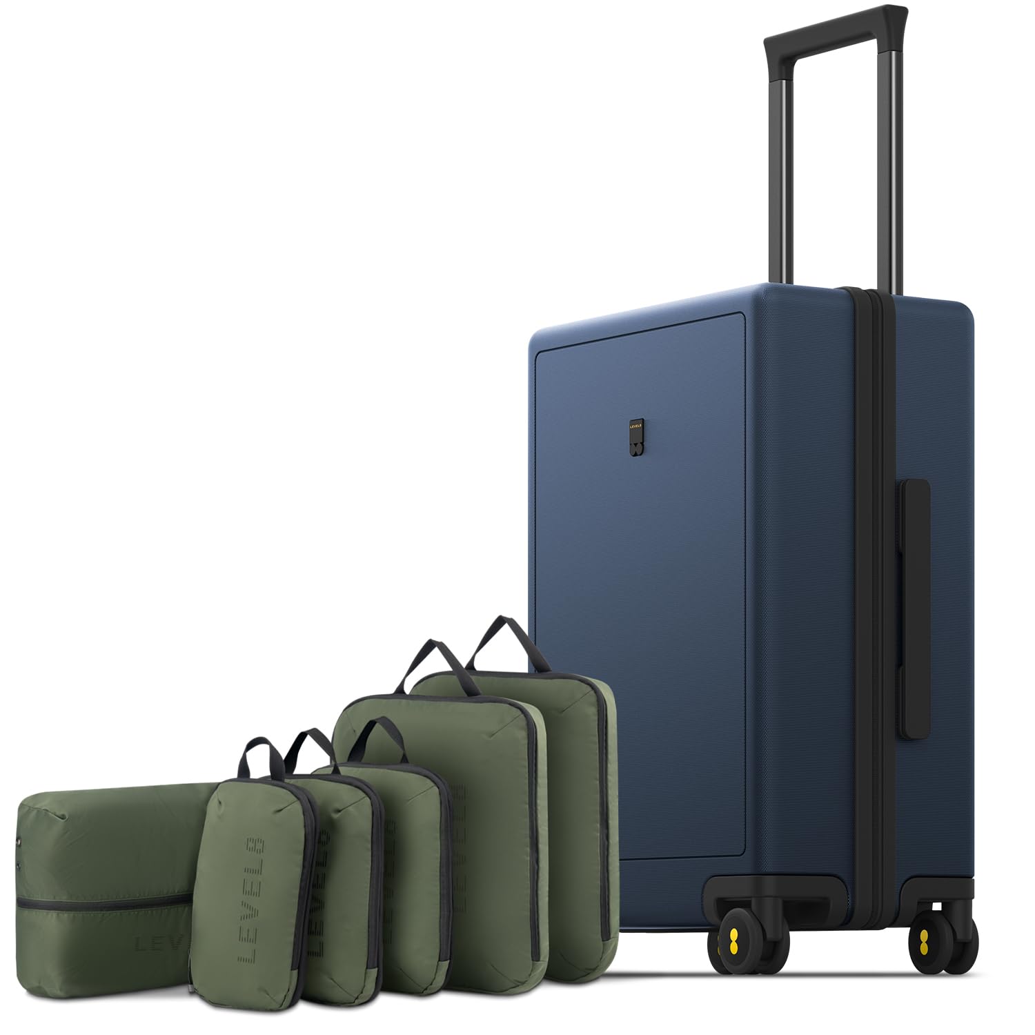 LEVEL8 Carry on Luggage Airline Approved, Small Carry on Suitcases with Wheels, Lightweight Hardside Textured Luggage for Travel, Tsa Approved, 20-Inch, Navy