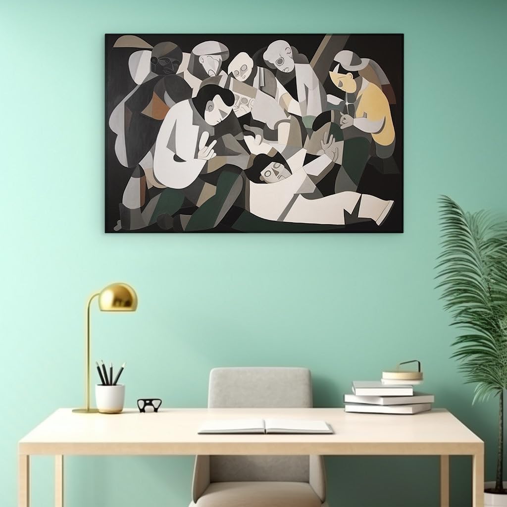 Canvas for Living room. Human Tapestry: An Abstract Interplay of Color and Form, 27 x 18 inch Canvas Wall Art - Contemporary Masterpieces - Modern Home Decor - 69x46 cm (27x18 inch)