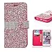 Iphone 6s plus wallet case, 3D Bling Jelly Rhinestone PU Leather Wallet Flip Protective Skin Case with Magnetic Bling Button Closure Perfect Fit for Apple Iphone 6/6s Plus 5.5 inch Pink