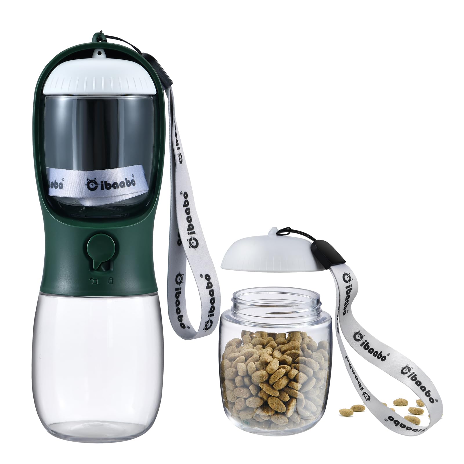 Cibaabo Dog Water Bottle Portable with Food Container &amp; Filter for Travel