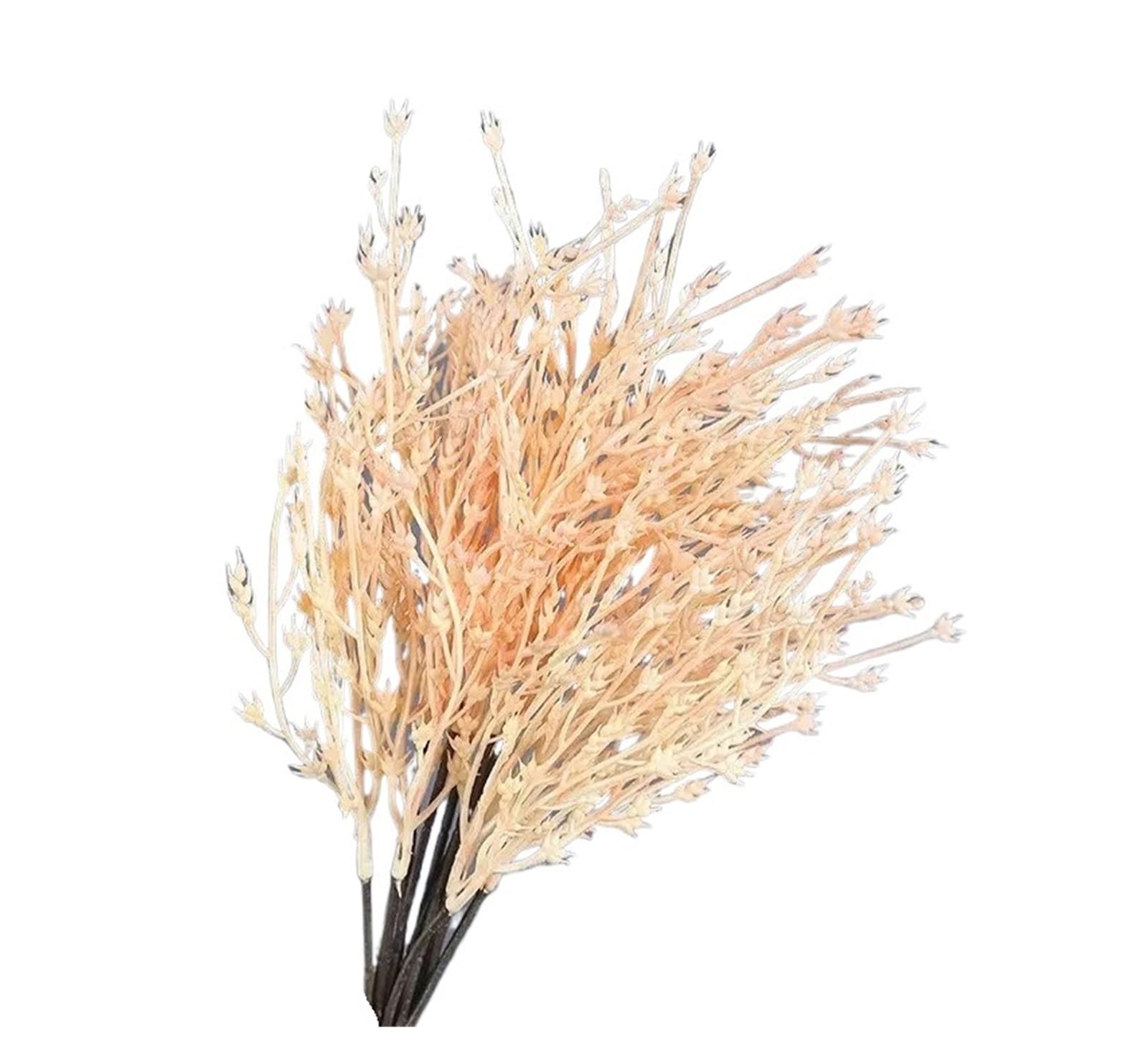HamPaesk 5/6PCS Artificial Grass Plant Floral Plastic Fake Flowers Shopping Mall Decoration Simulation Bouquet Green Flower(Light orange,6pcs)