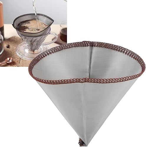 Gotero de café reutilizable, filtro de café en forma de cono de filtrado fino, filtro de café de malla sin papel, hasta 2 tazas para el hogar,
