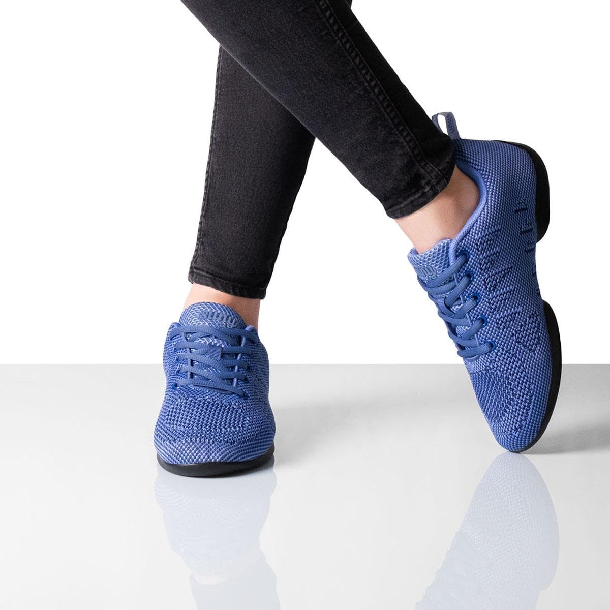 Anna Kern Suny Dance Sneakers 185 Bold – Knit Capri blu – Larghezza normale – tacco da 1 cm – Suola in PU divisa