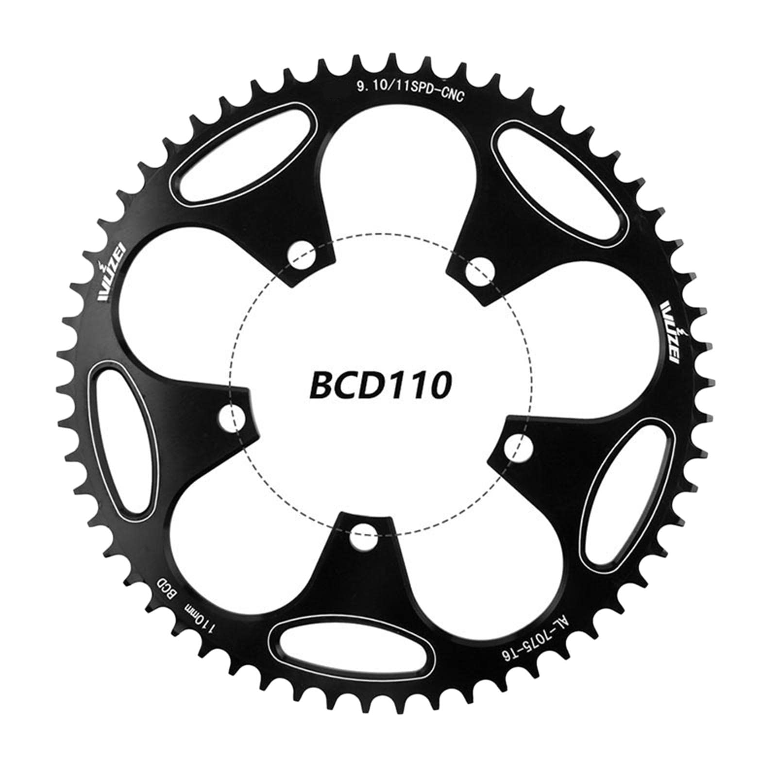 110BCD Bike wąska szeroka tarcza łańcuchowa 50-60T do zębatki korbowej czarna 50T
