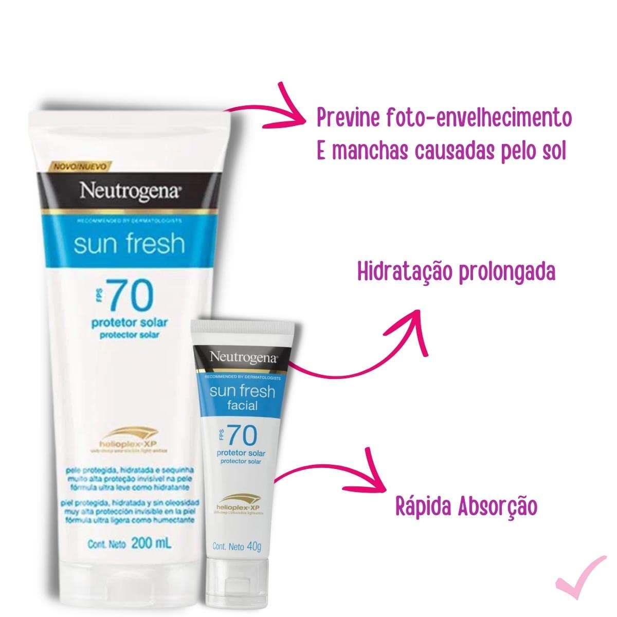 Neutrogena Promopack Corporal Fps70 200ml E Neutrogena Sun Fresh Facial Fps70 40g em promoção! Veja a oferta e mais achadinhos de Corpo 5 Hoje é o melhor dia para comprar Neutrogena Promopack Corporal Fps70 200ml E Neutrogena Sun Fresh Facial Fps70 40g com aquele preço maroto! Promoção! Aproveite a oferta! 5