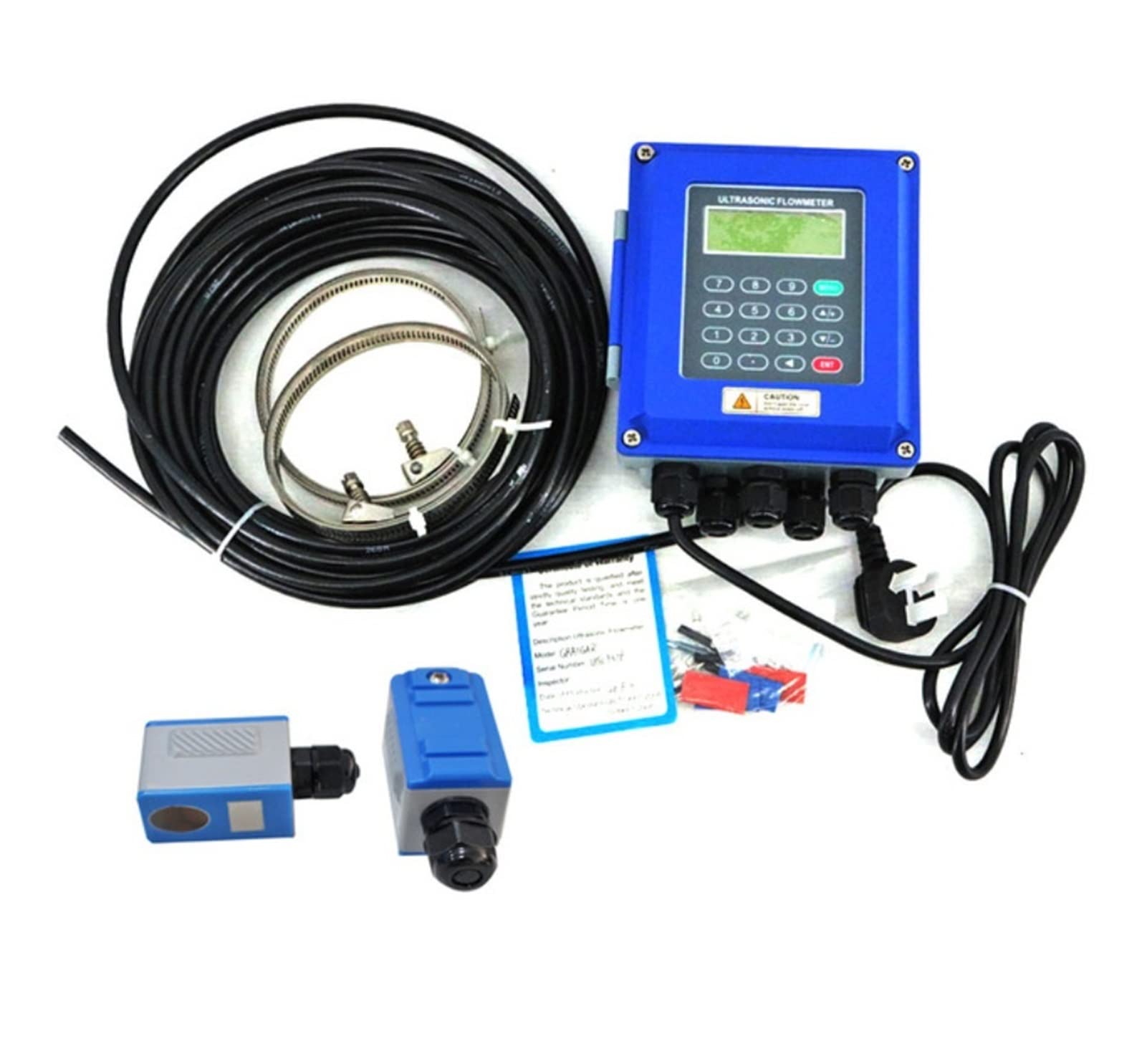 CUDTAPI TUF-2000B Ultrasonic Flow Meter DN50mm-DN700mm Wall Mounted Type Ultrasonic Liquid Flowmeter IP67 Protection TM-1 Transducer(Host plus TM1)