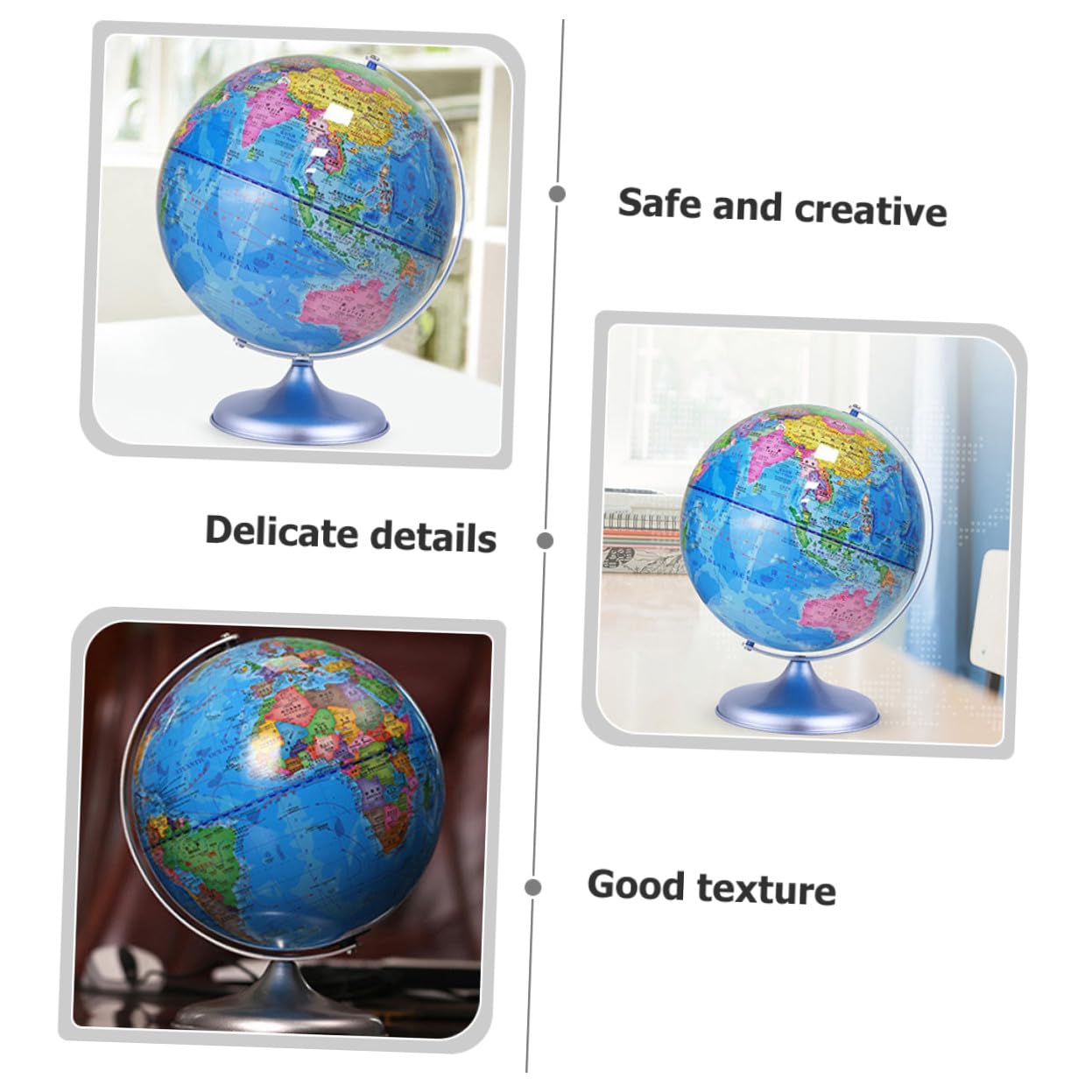 Schülerglobus 20cm Kunststoff Tischdekoration Lehrmittel für Schule | Schulanfang Party, Schulkinder Geeignet, Rotierbar mit Abnehmbarem Sockel, Geografie Motiv für Büro