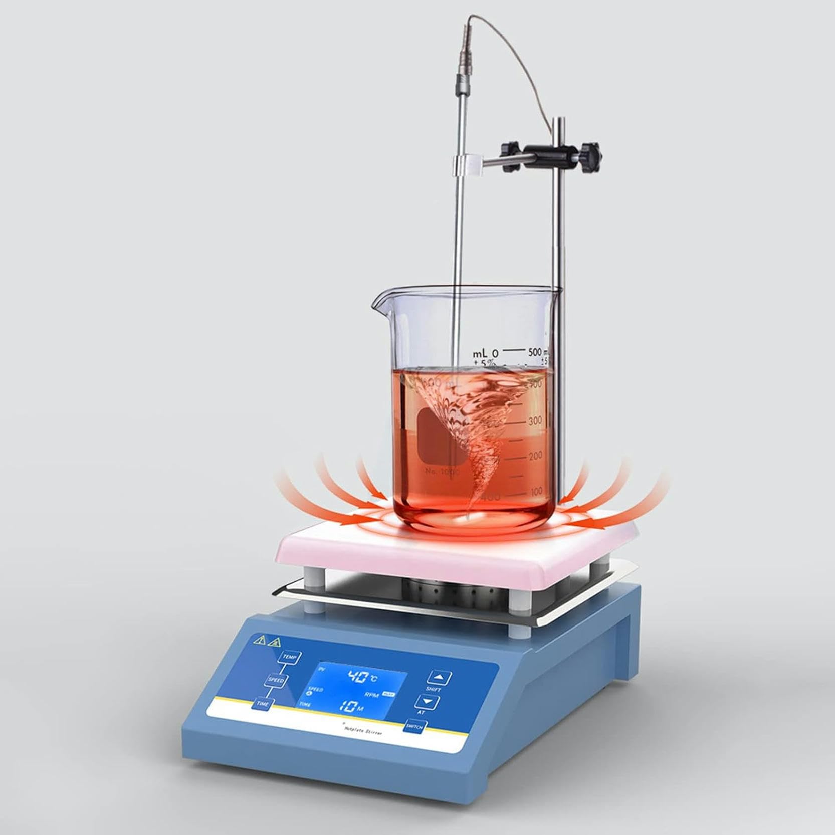 Mieszadło Magnetyczne Laboratoryjne 5L Z Cyfrowym Wyświetlaczem, Regulacja Grzania/Temperatury, Prędkość Obrotowa: 200-2000 Obr./Min/1 Szt.