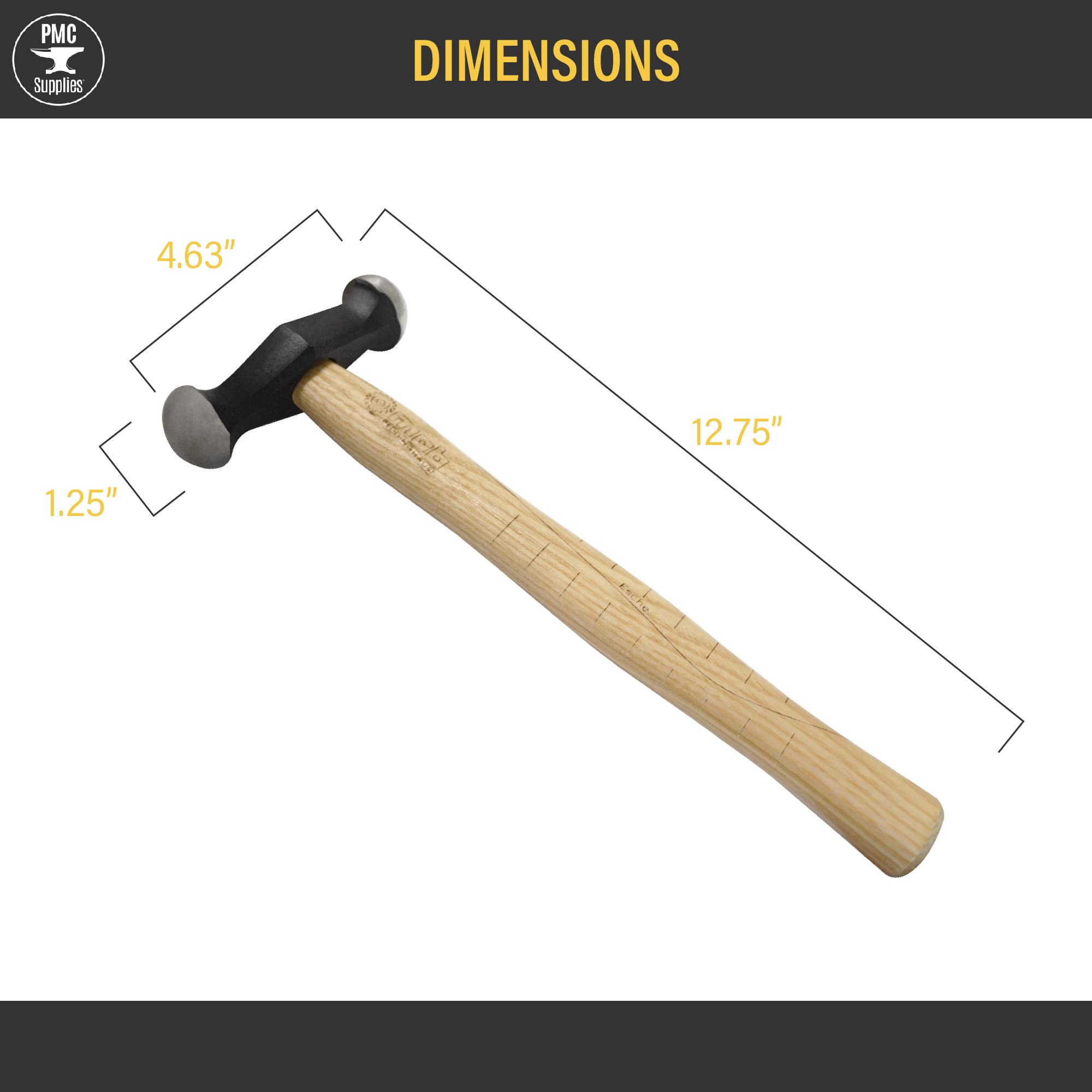 Peddinghaus Double-Faced Polishing Hammer, Fine-Polished #63.02 Jewelry Making Metal Forming Tool