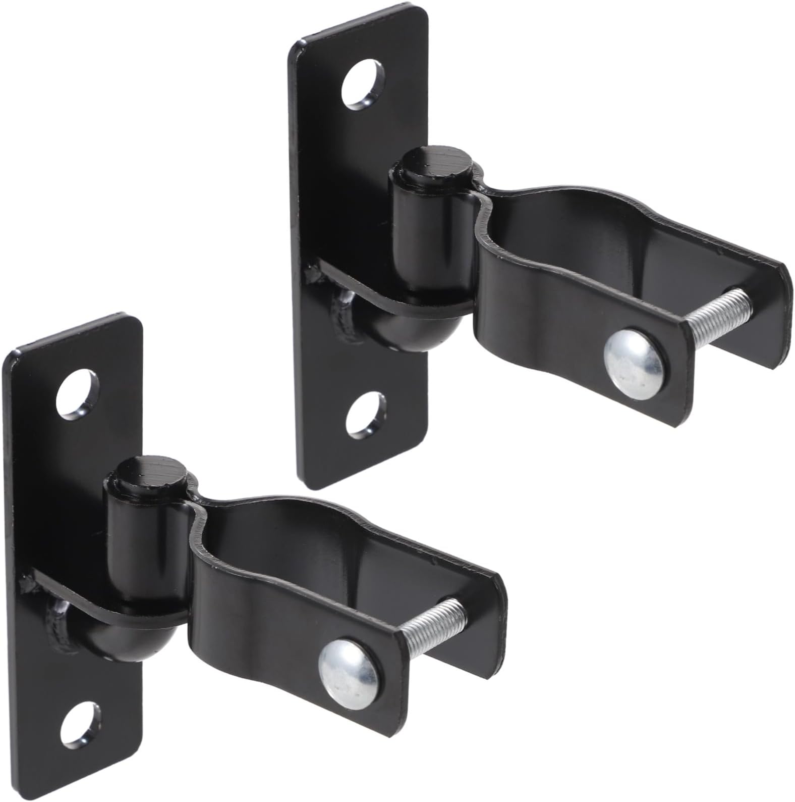 2 PCS 1-3/8 in Wall Mount Gate Hinge, Metal Chain Link Fence Post Hinges, Rustproof Metal Outdoor Gate Hinge, Heavy Duty Chain Link Fence Frame for Brick, Wood, Metal Wall