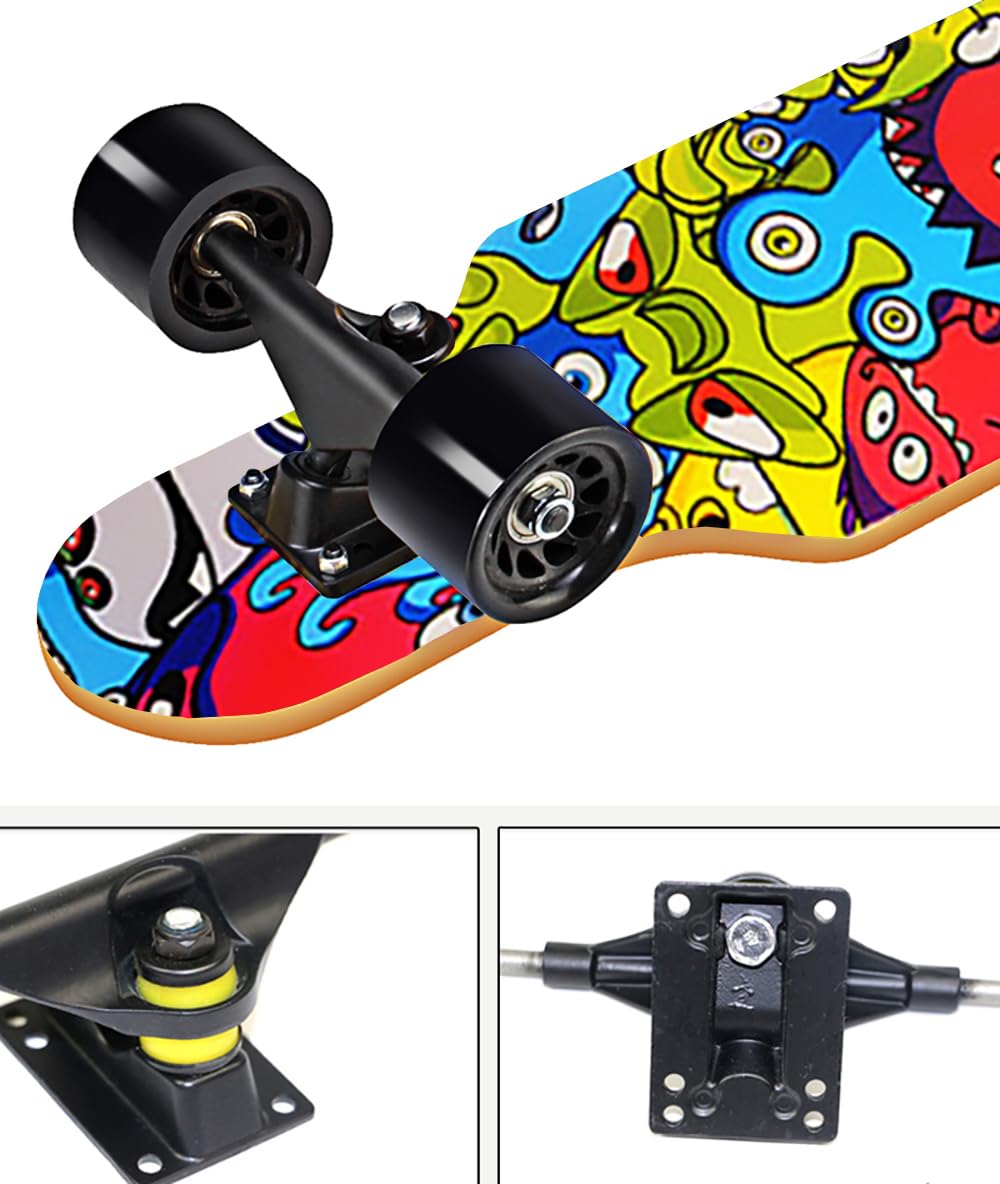 manpukuTYLER ロングボード Throttle クラシック Skate de 78,7 cm Longboard 7 camadas Pro Cruiser completo para