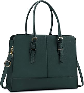 Laptop Bag for Women 15.6 Inch Leather Work Tote Briefcase Business Computer Shoulder Bag Large Capacity Waterproof Office Messenger Handbag Professional Teacher Nurse Carryall