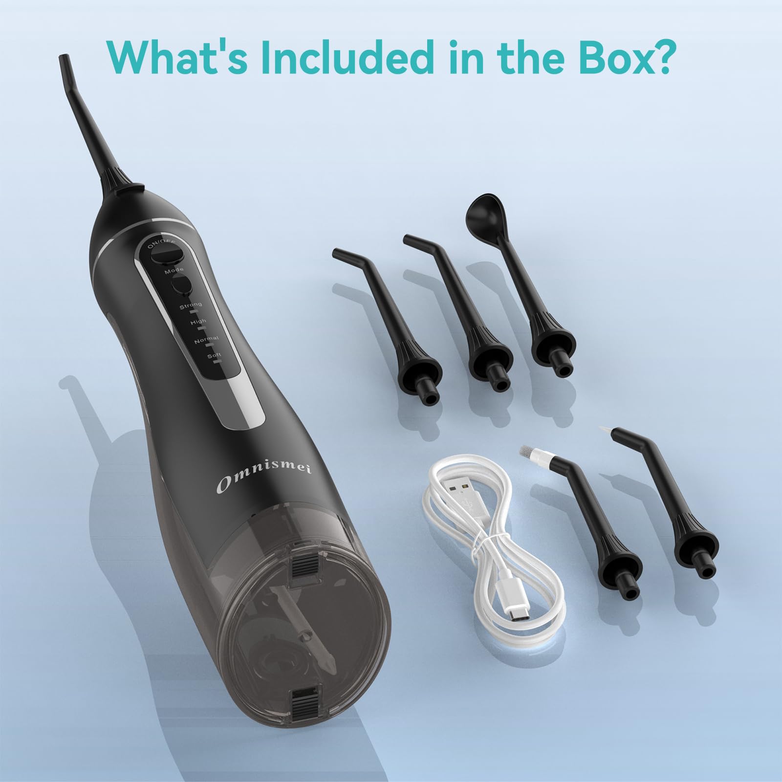 Water Dental Flossers for Teeth，300ML Cordless Portable Electric Water Flosser, 4 Modes Oral Irrigator, Waterproof Rechargeable Water Floss for Deep Cleaning,Plaque Remover,Braces Home Travel Use