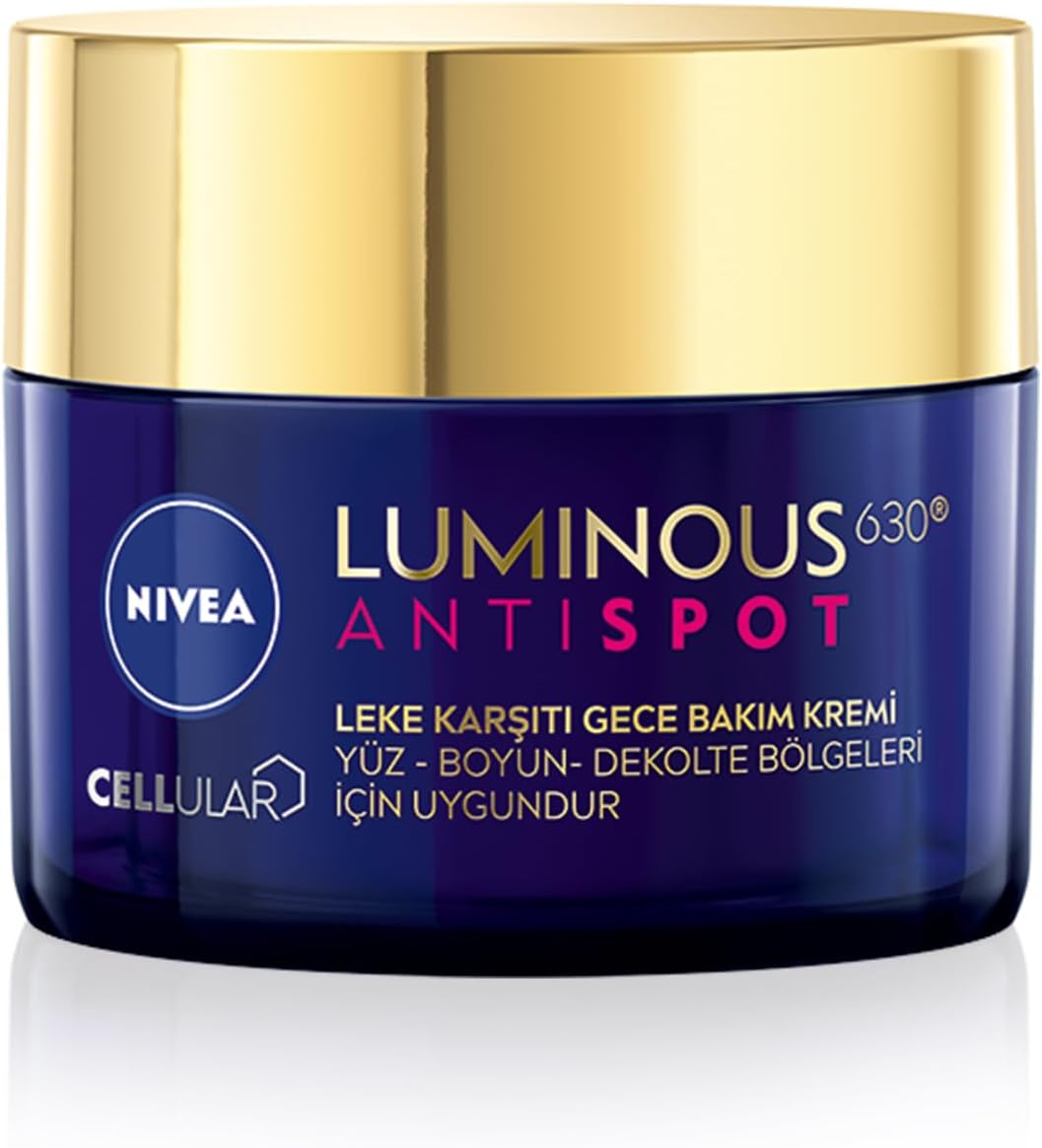 NIVEA Luminous 630 Anti Dark-Spot Night Cream (50ml), Dark-Spot Correcting Night Face Cream, Revitalises Skin Complexion with Hyaluronic Acid