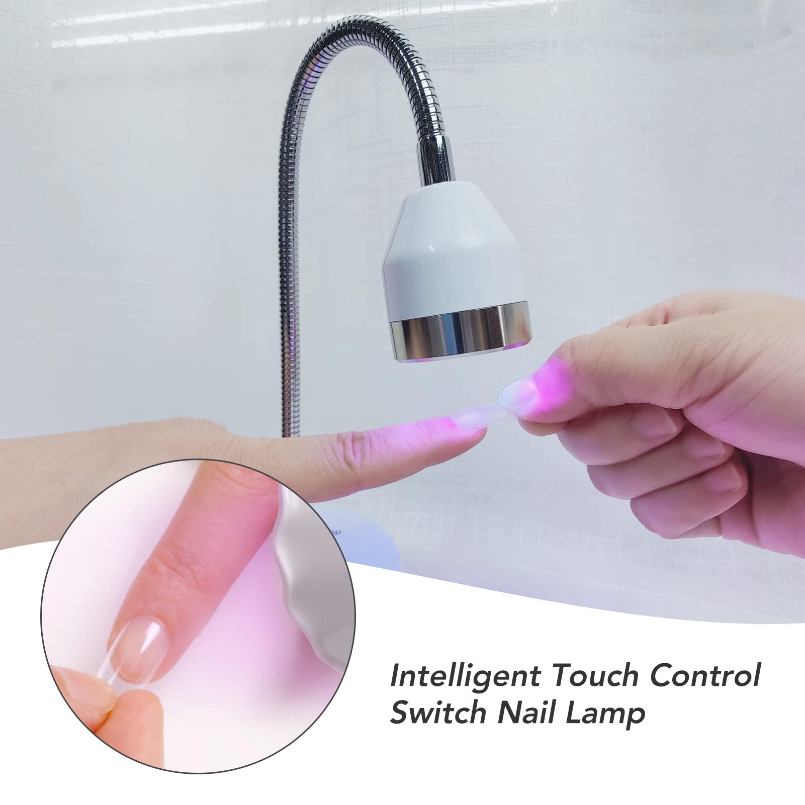 Cryfokt Lámpara UV LED Portátil para Uñas de Gel, 9W, 3 Chips de Luz,