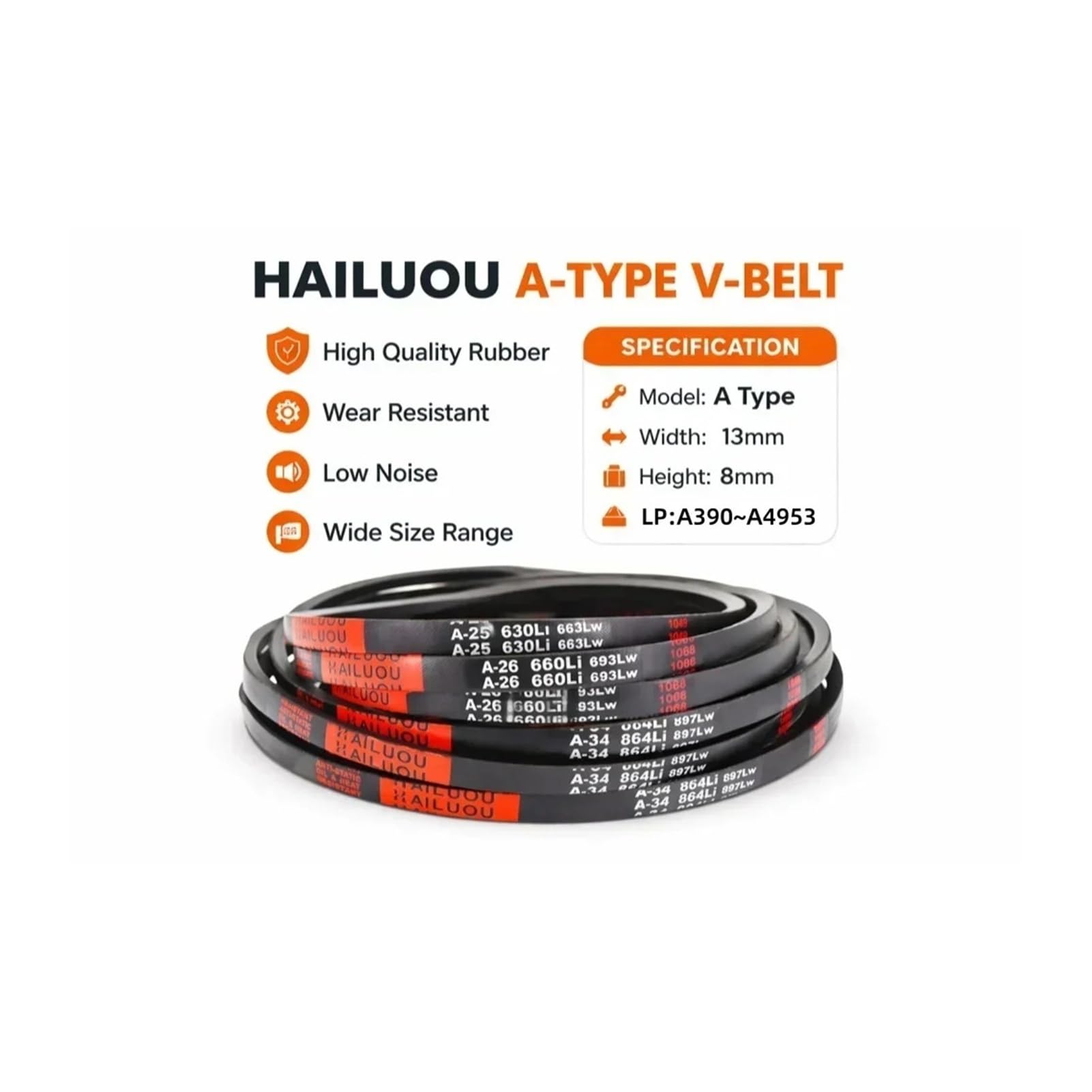 A Type-V Belt | Industrial Rubber Transmission, Agricultural Machinery Transmission(A-1626Li,2pcs)