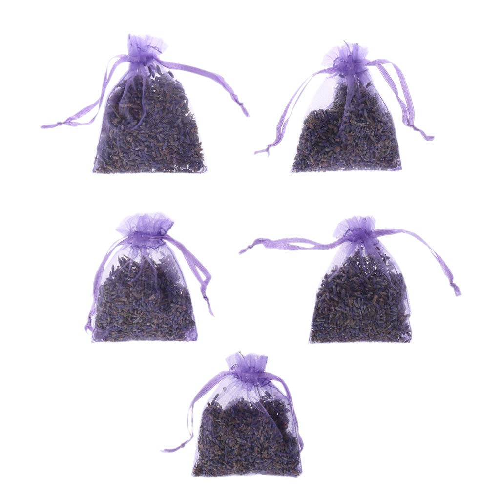 oringnat 5Pcs Real Lavender Organic Sachets Buds Bag Air Fresher
