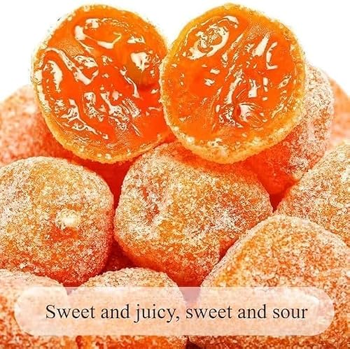 2 flavors Rock sugar dried kumquat,natural dried kumquat candied fruit 500g/can,nutritious preserved fruit snacks,frosted Sweet Orange,desserts,tea,Dim sum (Iced Kumquat,1 can)