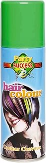 LDIES WOMENS MENS UNISEX FANCY DRESS NOVELTEY HAIR SPRAY WHITE BLACK YELLOW ORANGE PINK SILVER PURPLE RED GREEN BLUE 125ML (GREEN)
