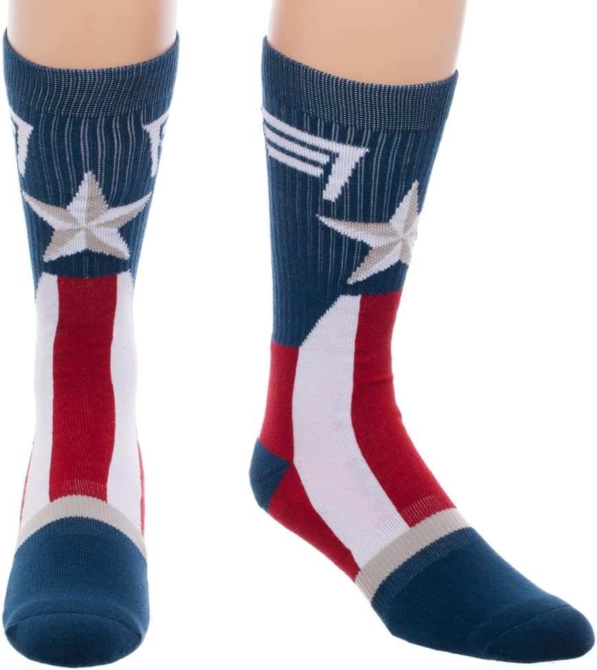 Officially Licensed Marvel Captain America Logo Crew Socks