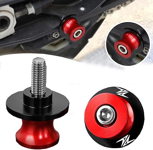 Miniatura 2 de 2pcs M8*1.5 Motorcycle Swing Arm Sliders Spools Fit with K-awasaki Z900 2017-2022 Z650 2016-2022 Z800 All Years Z1000 2013-2017 (Red)