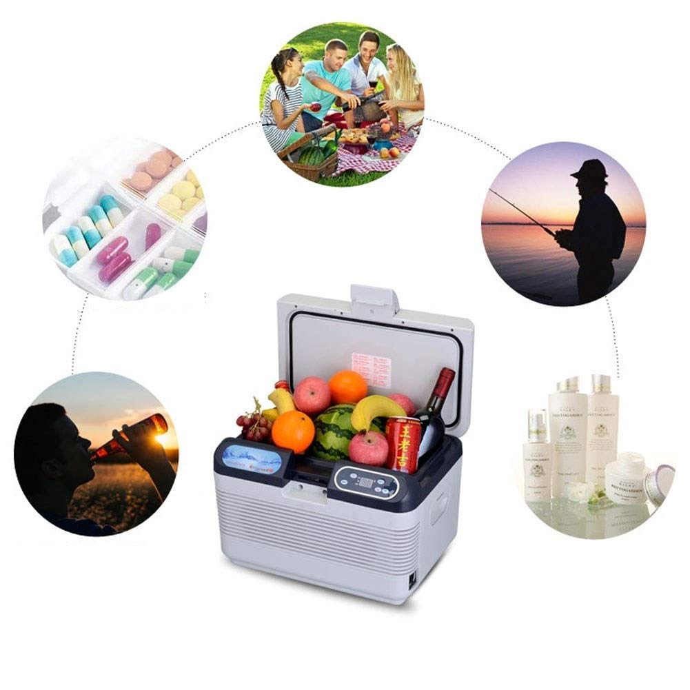 12L Auto Portatile Frigorifero/Auto e casa 12v / 24v / 220V Frigorifero Elettrico Mini Frigorifero Portatile Libero Caldo e Freddo, per Camion, Viaggi, Picnic,Campeggio