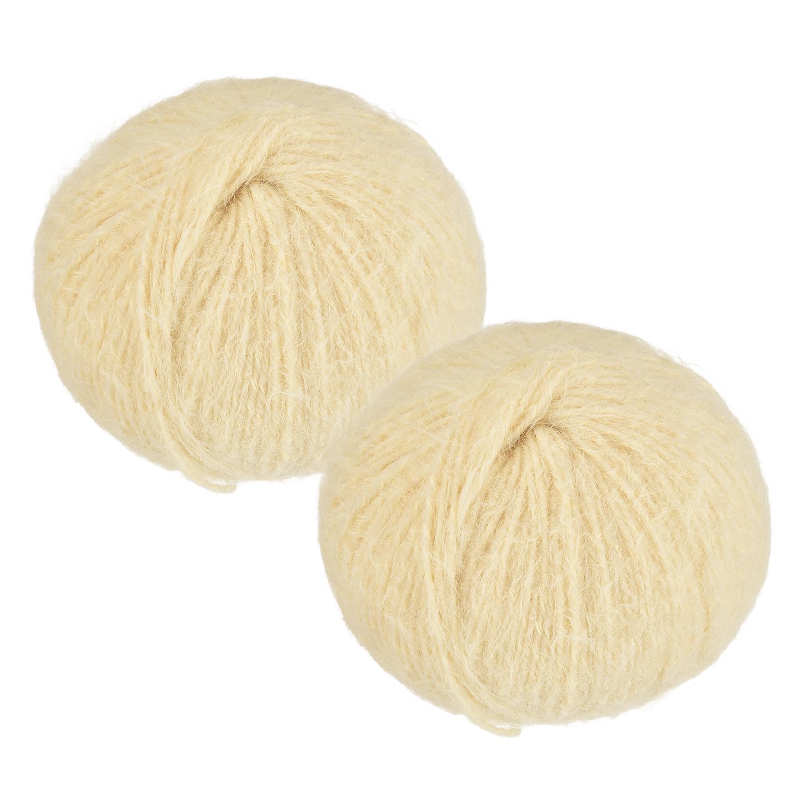 Hilo de pelo largo mezcla de lana mohair peso lace crema para tejer a crochet