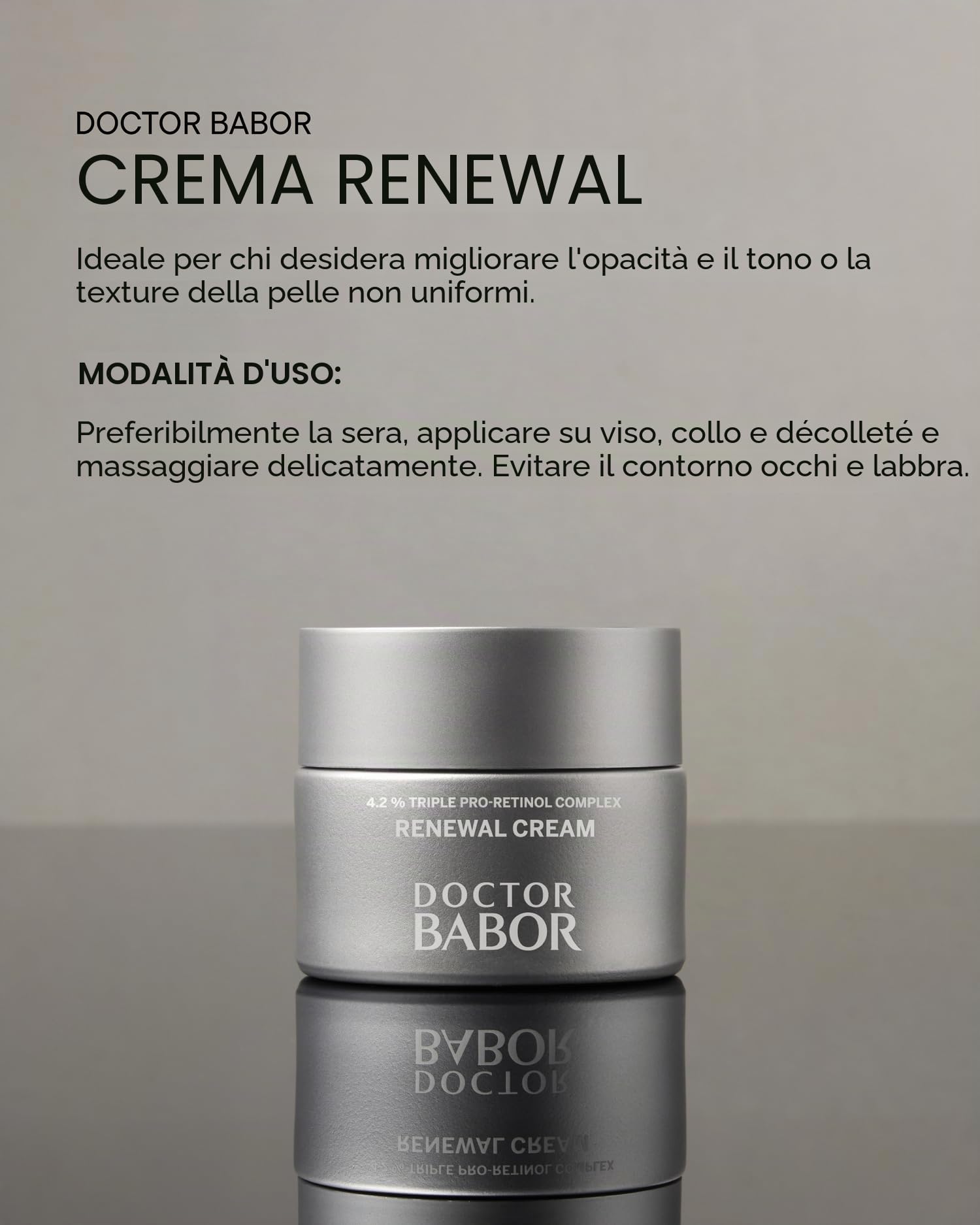 DOCTOR BABOR Renewal Cream | Crema viso rigenerante anti-età e anti-pigmentazione con complesso pro-retinolo | Per una pelle radiosa e ringiovanita | Affina l'incarnato | Vegan | - 50ml