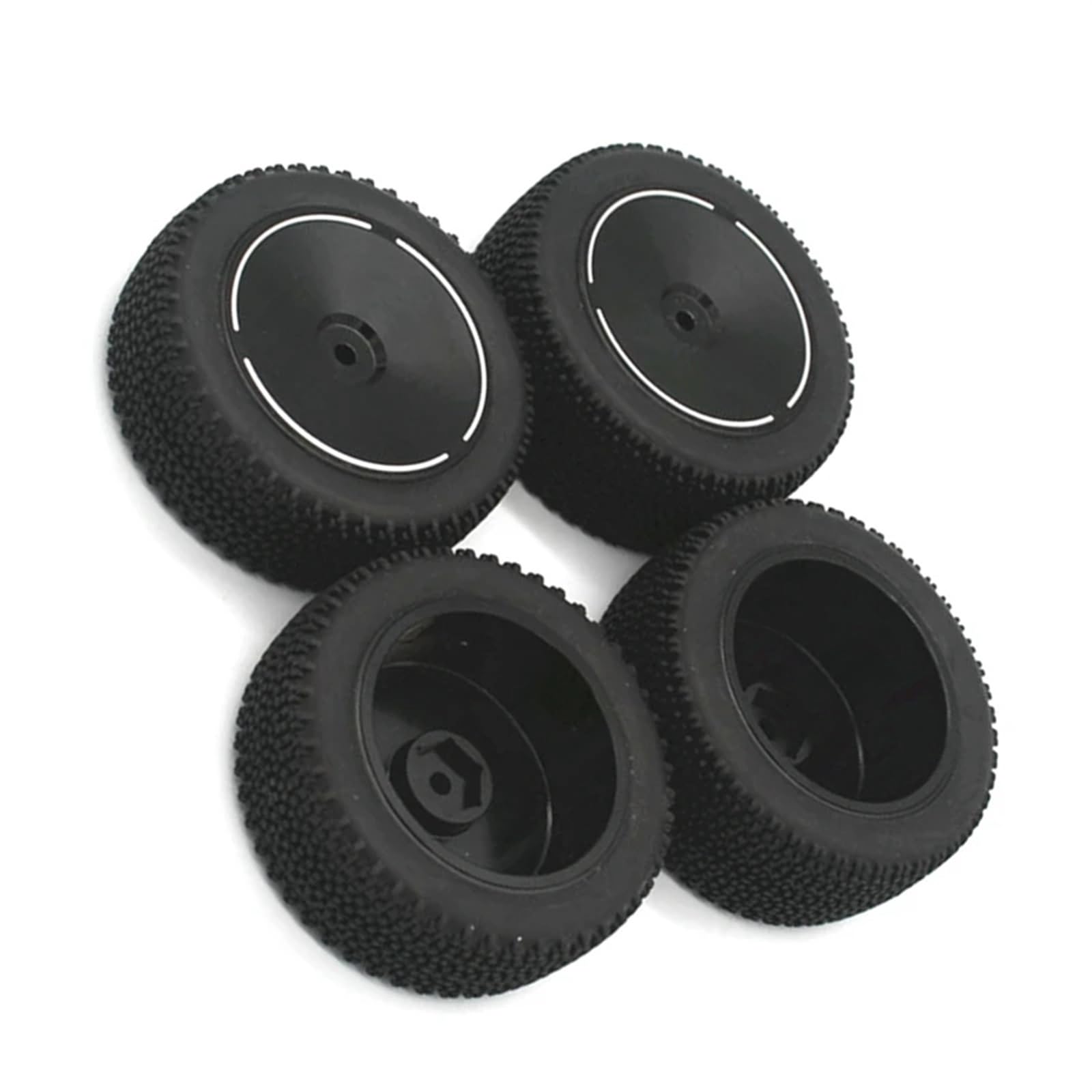 Neumáticos Coche RC Compatible con Wltoys 144001 144002 144010 124016 124017 124018 124019 RC Car 4 Uds Llanta De Rueda De Metal Piezas De Mejora De Neumáticos De Goma