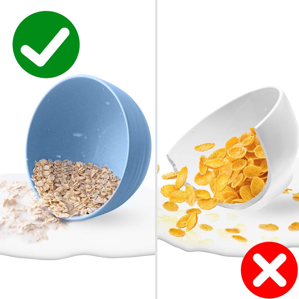 YunBey Ciotola Colazione 5 Pezzi Ciotola Insalata Grande in Plastica Riutilizzabile e Infrangibile Bowl Colazione per Insalata Zuppa Cereali, per Bambini e Adulti