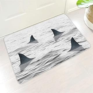 Buweirezhi Dywaniki łazienkowe w stylu vintage, rekin, szybkoschnące, wielokolorowe, 60 x 90 cm