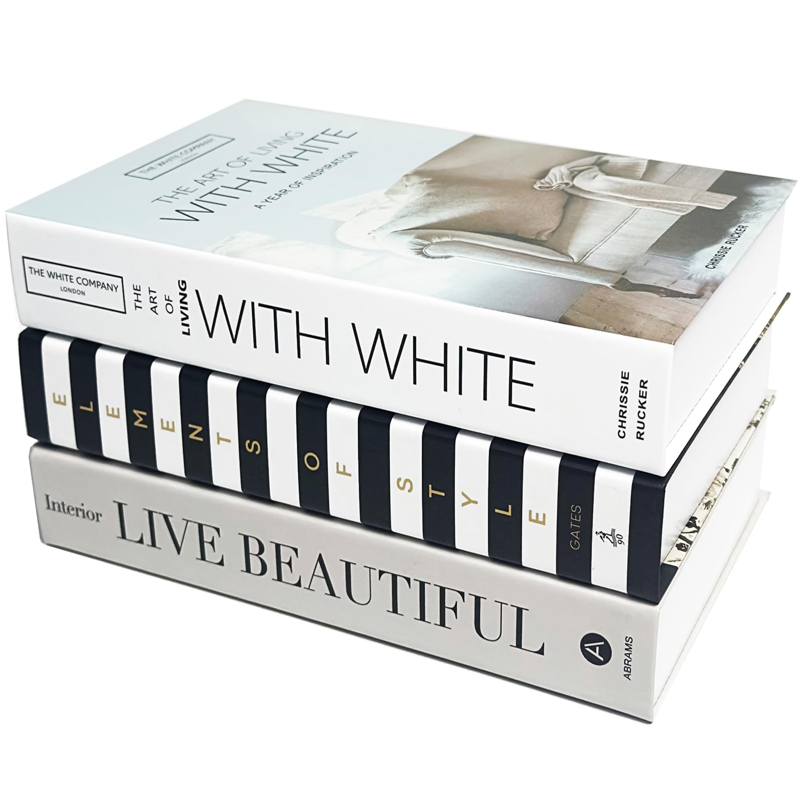 ONTNKA OK3 Pcs Decorative Books for Home Decor,Faux Books for Decoration,for Coffee Table Decor Books,Living Room,Entryway,Bookshelf,Modern Hardcover Decor Books-Fashion Designer Book Set