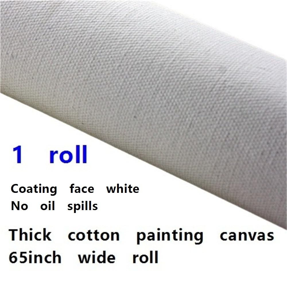 Rollo de lona gruesa de algodón for pintura al óleo, textura media, 165 cm de ancho, triple imprimación, 420 g/m².(30m)