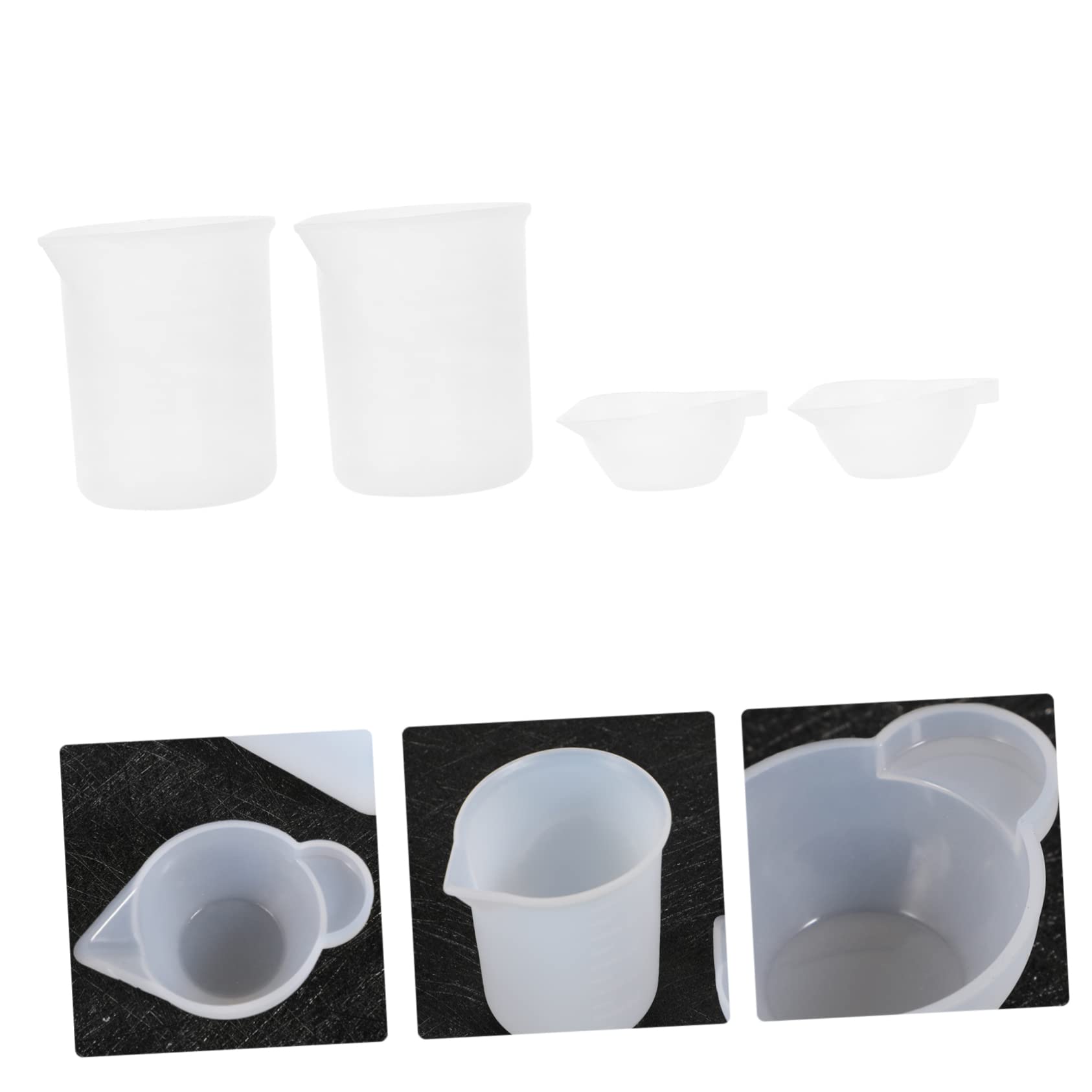 IWOWHERO Silicone Crystal Glue Set 8-Piece Toning Cup Pigment Mixing Cup for DIY Crafts Paint Projects