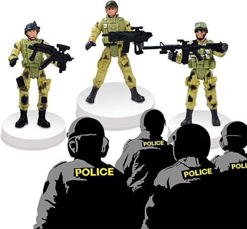 Miniatura 8 de DC-BEAUTIFUL Paquete de 12 soldados militares Fuerzas especiales SWAT Counter-Strikes Modelo de élite móvil conjunta con arma