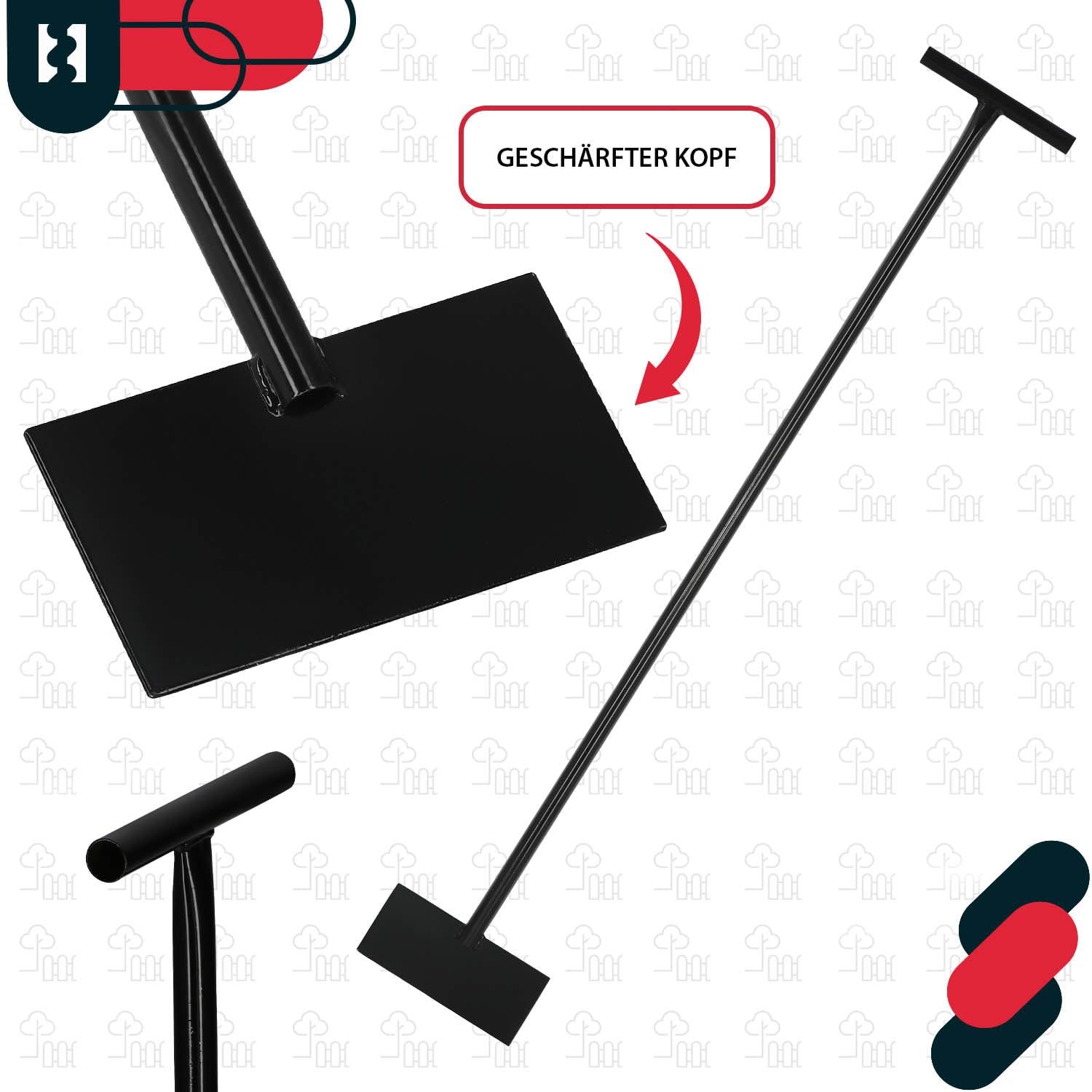 KOTARBAU® Set Schneeschaufel mit Aluminiumstiel 144 cm Eisschaber 119 x 20 cm + Handschuhe warm Schneeschieber Schneeschaufel Auto Stoßscharre mit Stiel Schaufel mit Stiel