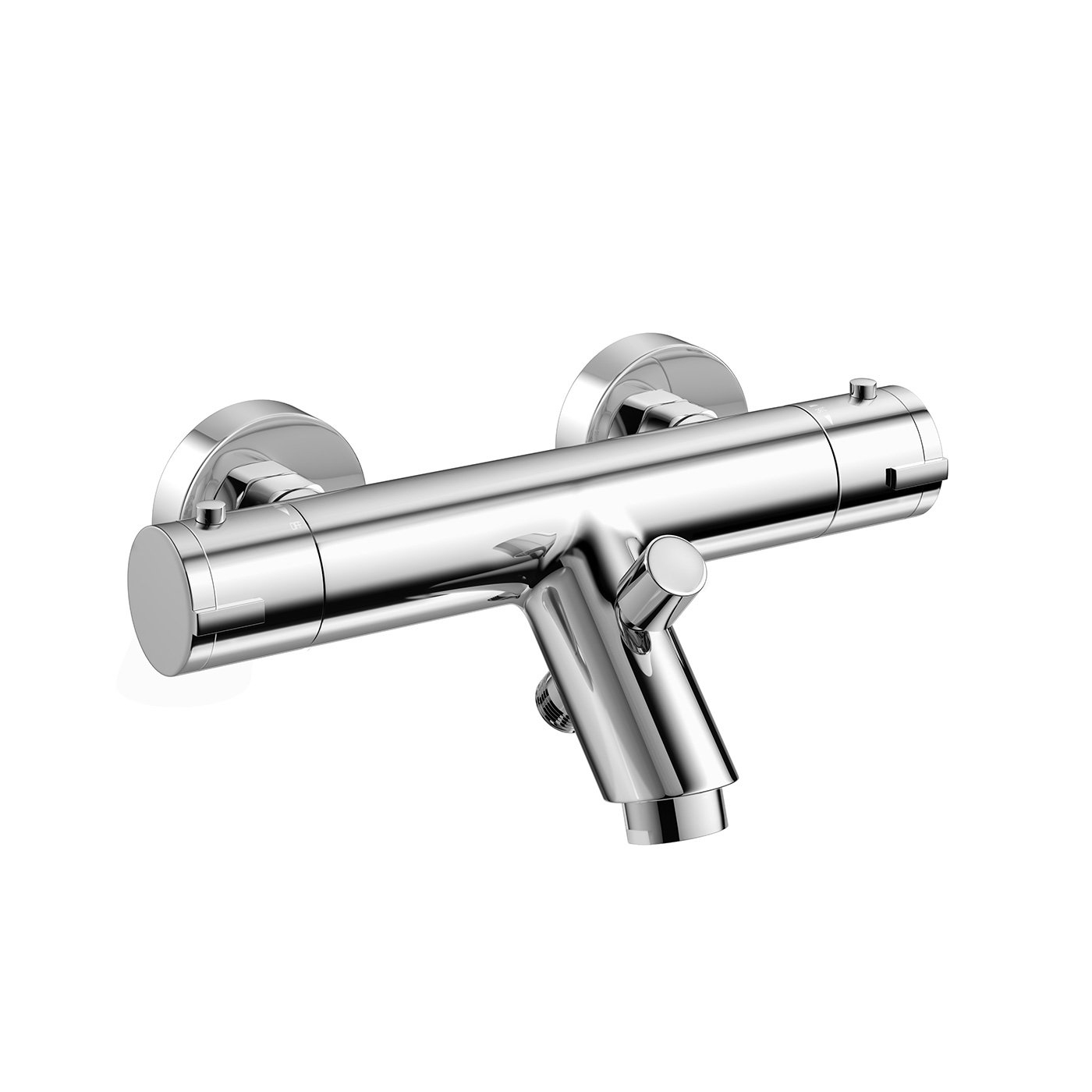 Ibathuk Slim Chrome Thermostatic Exposed Shower Bar Mixer Diverter Valve + Bath Filler Tap Sm2362