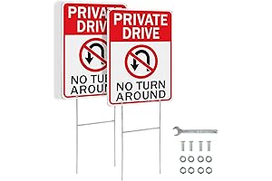 GicnKeuz Private Driveway No Turn Around Signs
