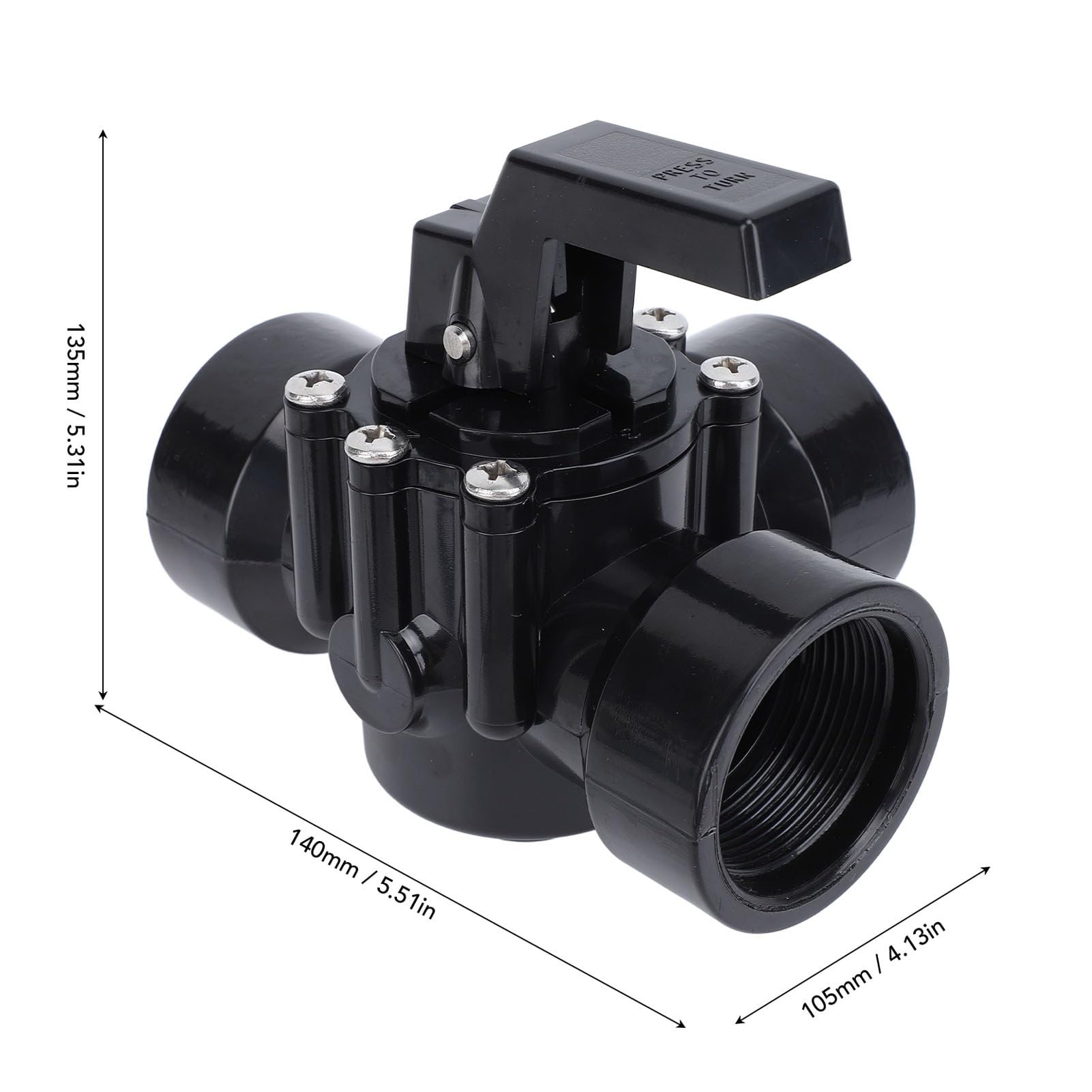 Válvula Desviadora de Tres Vías para Piscina G1 1/2 in ABS Sello Positivo Compatible con Spas 4517