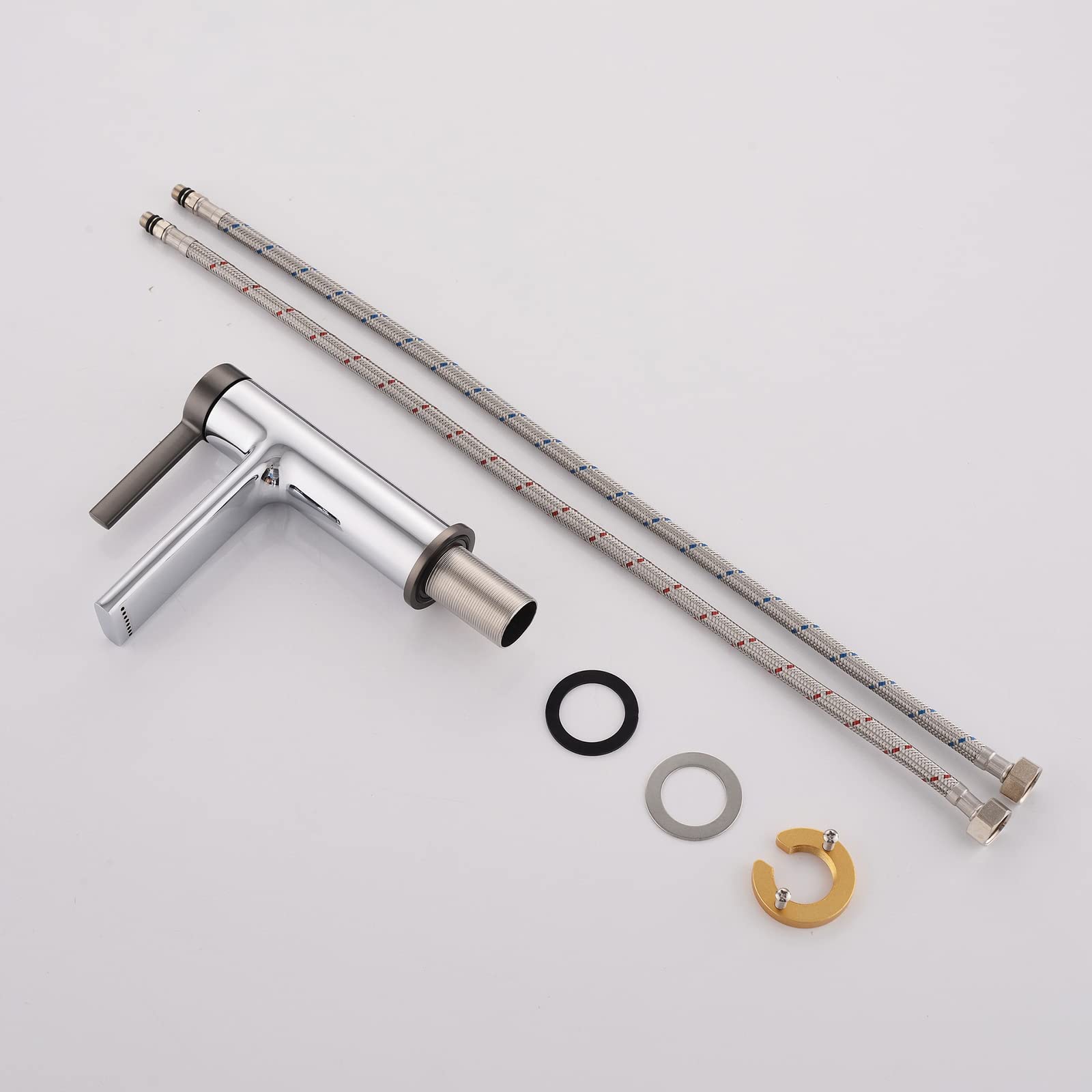 キッチンシンクの蛇口、ソリッド真鍮シングルハンドルキッチン蛇口 Amazon | キッチン蛇口、低いバスルームのシンクの蛇口シングルホール