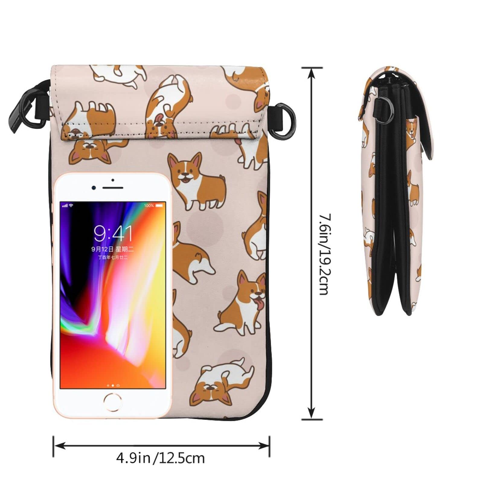 Amazon.co.jp: コーギー 可愛い 犬柄 スマホポーチ スマホショルダー