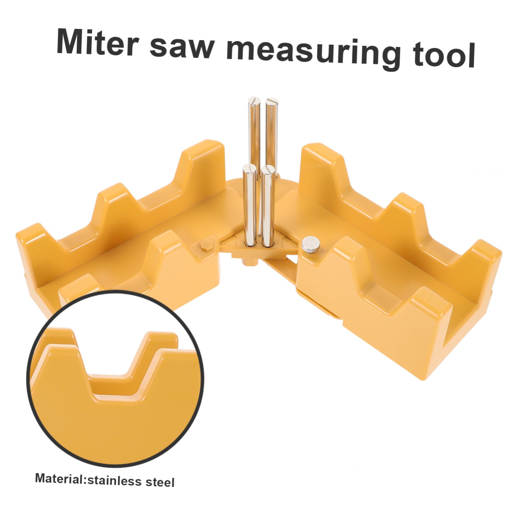 Miter Saw Protractor Strumento di Misurazione Smusso 85-180° | Miter Saw Protractor, Giallo Abs e Acciaio Inossidabile, Facile da Trasportare, per Falegnameria e Lavori Domestici