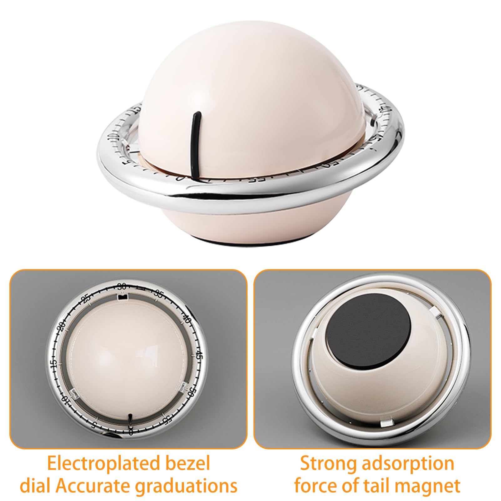 Confezione Da 2 Timer Meccanici Da Cucina A Forma Di Fungo – 60 Minuti, Senza Batterie, Allarme 70 DB, Per Bambini E Adulti - 3