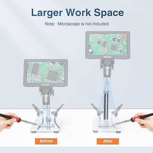 Miniatura 3 de Hayve Tubo de extensión de microscopio digital, poste de metal extensor de 6 pulgadas más largo para una visión más grande, ver toda la moneda,