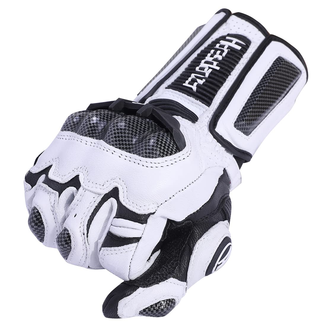 Harssidanzar Gants de Moto pour Hommes et Femmes,Gants de Moto de Protection des articulations en Fibre de Carbone pour Sports motorisés KM045